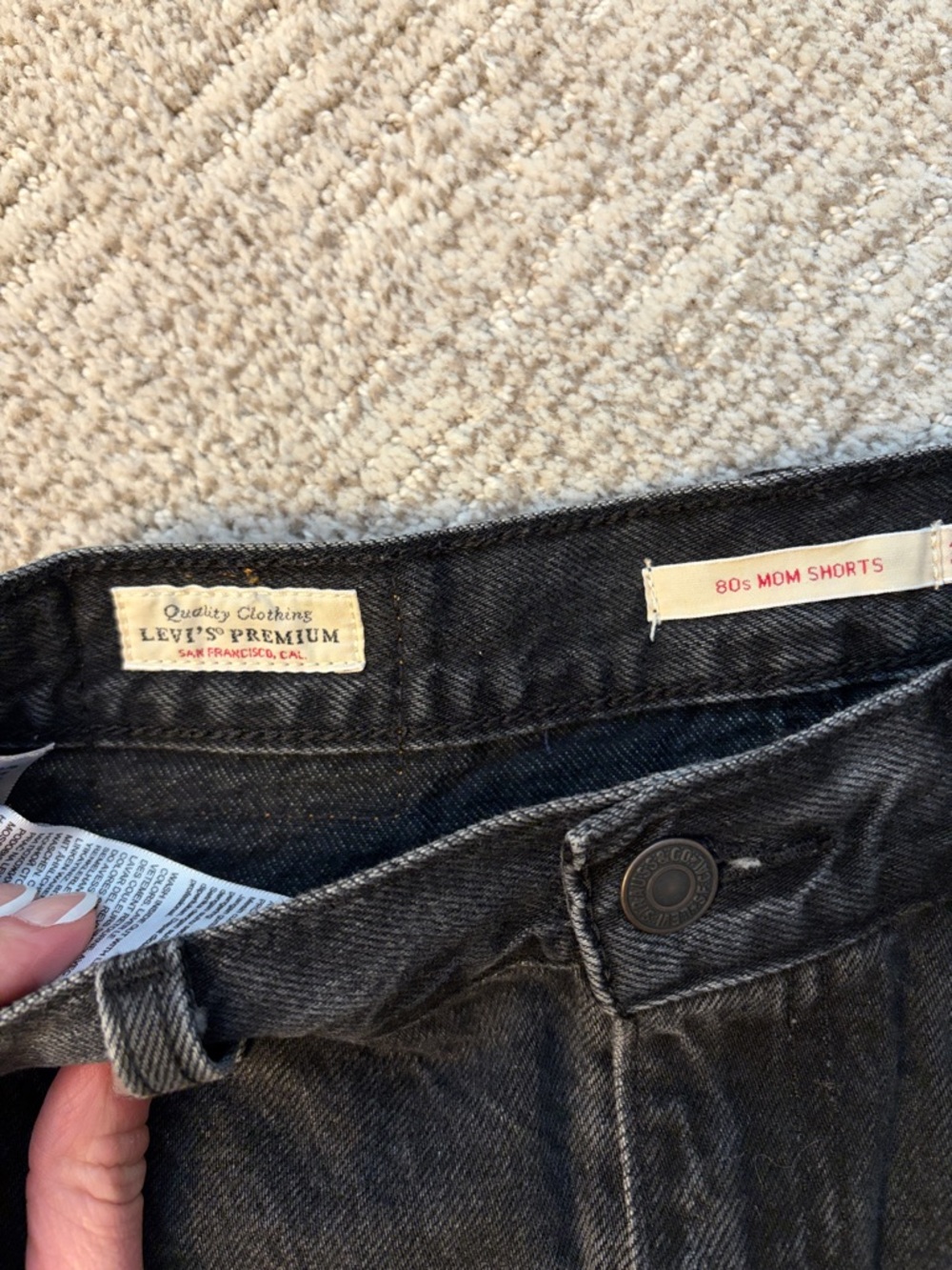 Levi's Black High-Rise Denim Shorts - Picture 4 of 5